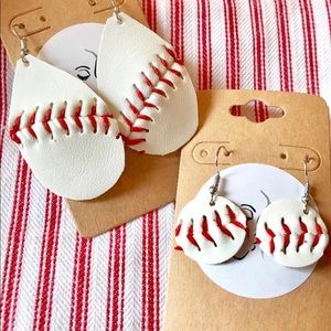 Baseball teardrop earrings